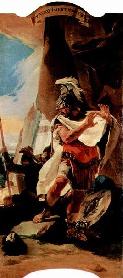 Giovanni Battista Tiepolo Hannibal betrachtet den Kopf des Hasdrubal oil painting image